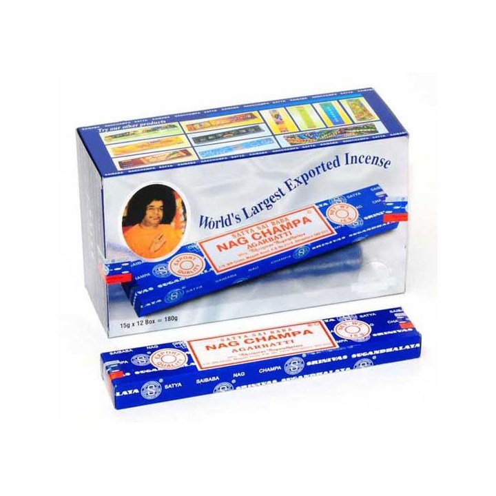 Kadzidła Orientalne Nag Champa Aż 12 opakowań x 15g Satya Sai Baba Agarbatti