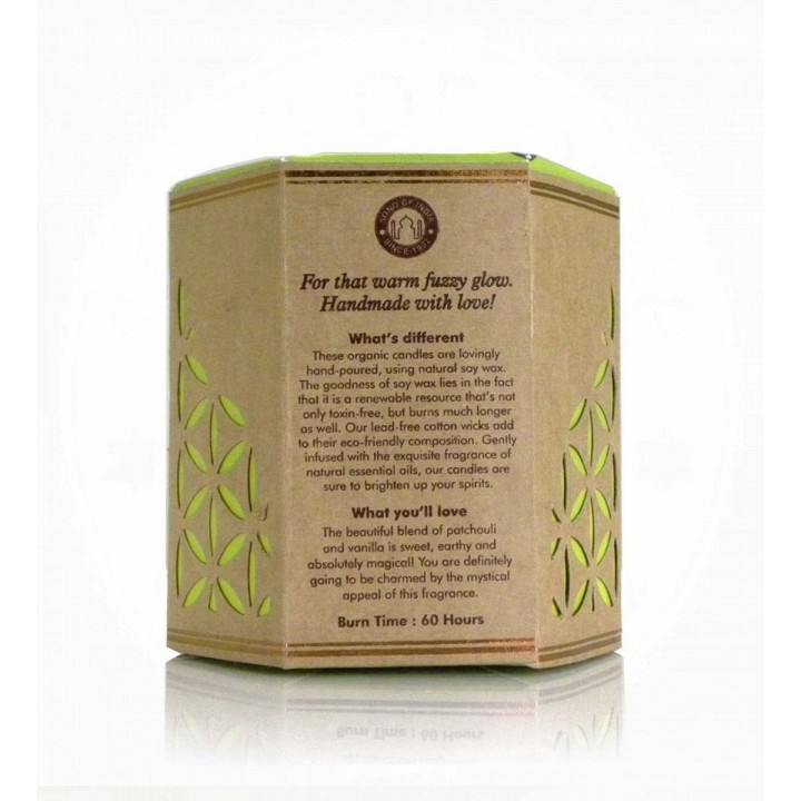 200 g. Organic Goodness Soy Candle in Amber Colored Patchouli Vanilla