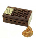 5 g. Oudh Amber Fragrant Rock Perfume in Wooden Box Inlaid with Brass Plate RE05-OOM