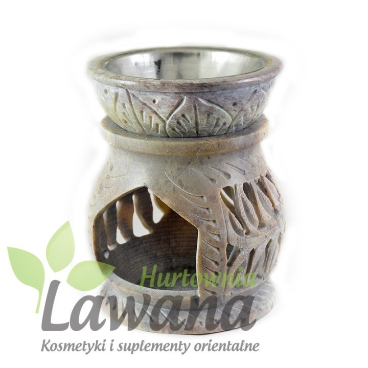 Kominek do olejków eterycznych/ Świecznik zapachowy z kamienia mydlanego