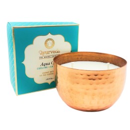200 g. Luxurious Veda Scented Candle in Copper Plated Aqua Oud (Pitta)